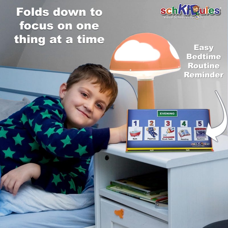 SchKIDules Home-Themed Magnetic Visual Schedule & Reward Chart w/129 Colorful Magnets & 2-Sided 18â€ Folding Board; for Daily Routines, Chores, Behavioral Supports, Kidsâ€™ Calendar, ADHD & Autism Tools - Image 4