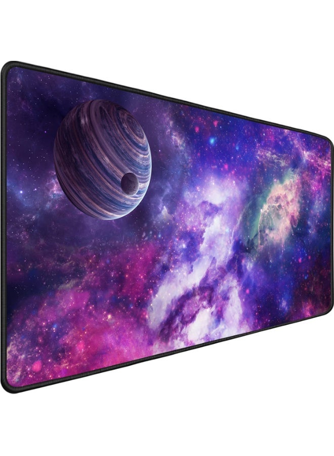 NXT Large Extended Gaming Mouse Pad, Long Mouse Pads, Extra Large Big Mouse Pad with Stitched Edge, XXL Non-Slip Computer Computer Keyboard Mat for Gamer/Desktop/Office/Home, Galaxy - Image 1