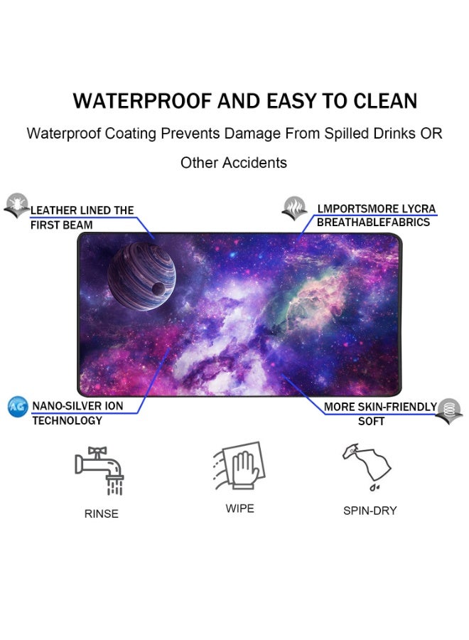 NXT Large Extended Gaming Mouse Pad, Long Mouse Pads, Extra Large Big Mouse Pad with Stitched Edge, XXL Non-Slip Computer Computer Keyboard Mat for Gamer/Desktop/Office/Home, Galaxy - Image 4