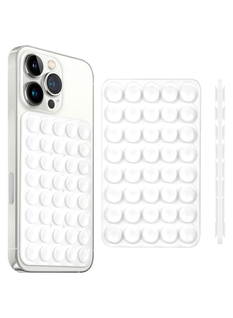 Silicone Suction Phone Case Mount, Non Slip Sticky Phone Grip for Cellphone for Strong Grip Holder for Selfies and Videos (White) - Image 1