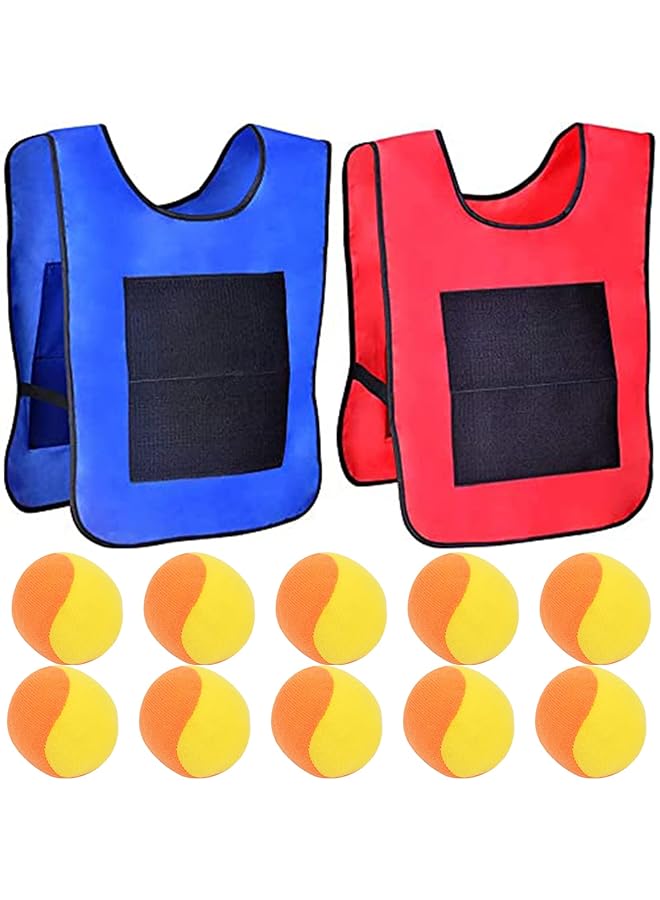 KASTWAVE Dodgeball Game Set 2 Sticky Target Vests With 10 Cotton Balls Throwing Target Game Parent Child Interaction Playground Games Toy For Indoor Outdoor - Image 1