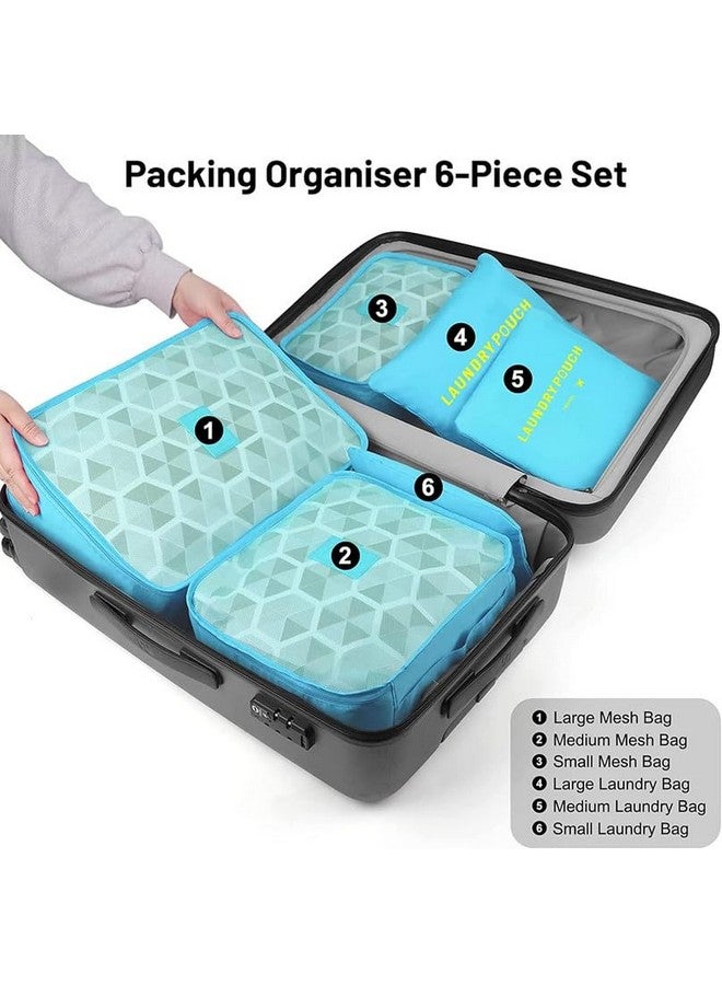 Styleys مجموعة ستة مكعبات تعبئة لتنظيم السفر - أزرق سماوي, S1037 - Image 2