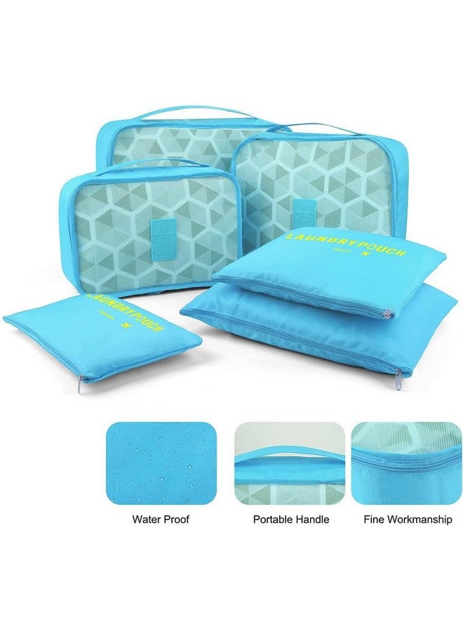 Styleys مجموعة ستة مكعبات تعبئة لتنظيم السفر - أزرق سماوي, S1037 - Image 5