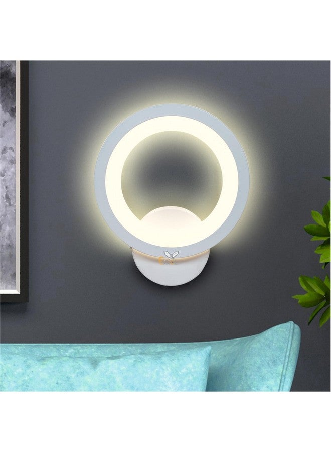 Errol Acrylic White Body Wall Lights, Stylish Wall Lamp | Wall Light | Wall Lamp For Living Room | Fancy Lights For Wall, Bedroom, Home Decoration, Color-Warm White (Round) - Image 1