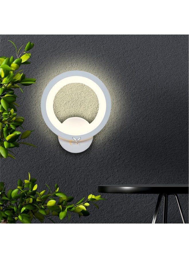 Errol Acrylic White Body Wall Lights, Stylish Wall Lamp | Wall Light | Wall Lamp For Living Room | Fancy Lights For Wall, Bedroom, Home Decoration, Color-Warm White (Round) - Image 4