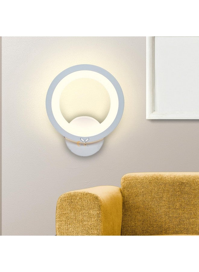Errol Acrylic White Body Wall Lights, Stylish Wall Lamp | Wall Light | Wall Lamp For Living Room | Fancy Lights For Wall, Bedroom, Home Decoration, Color-Warm White (Round) - Image 5