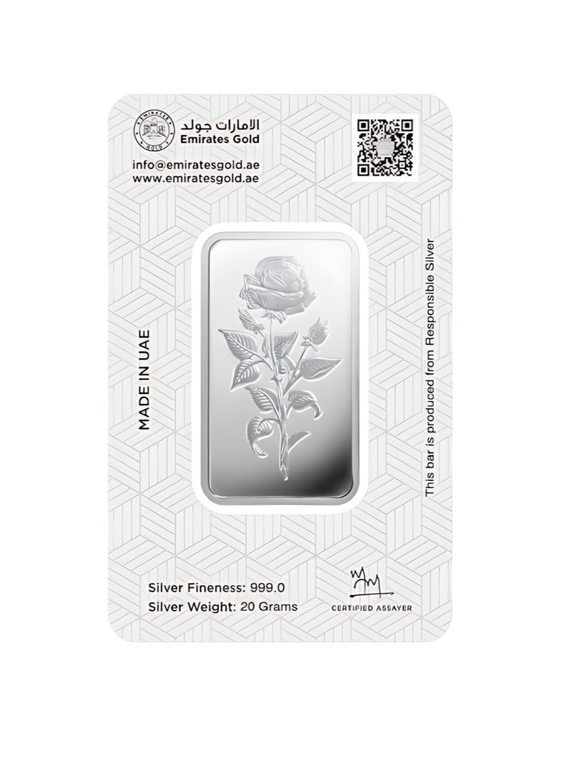 الإمارات جولد سبيكة فضة نقية من الإمارات جولد وزن 20 جرام عيار 999 - سبيكة فضية فاخرة - Image 2