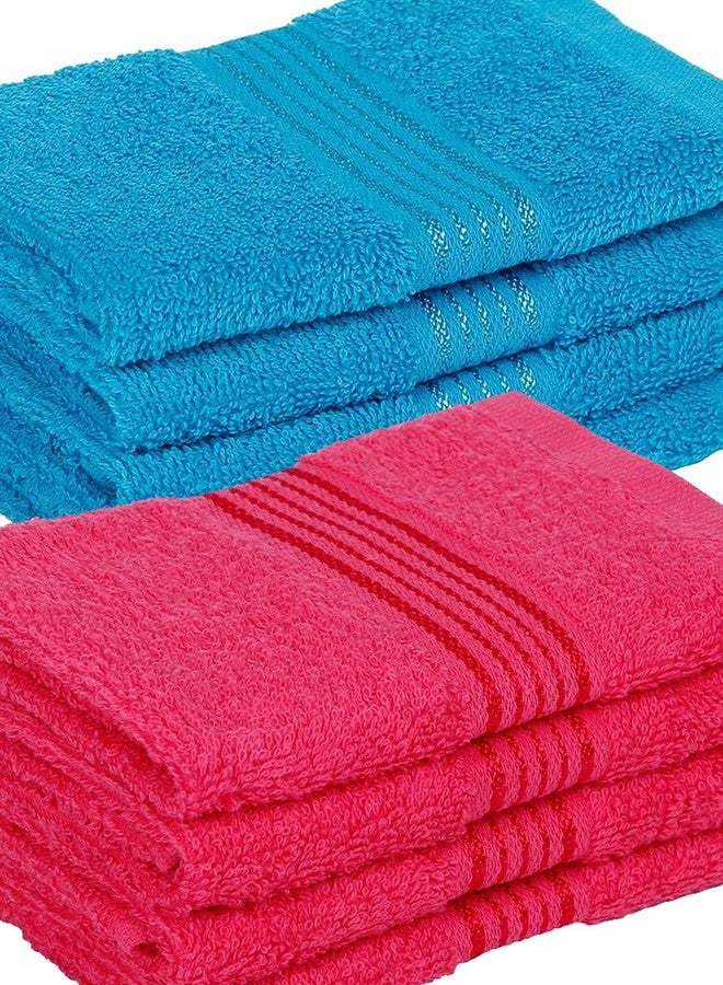 KOPA Quick Dry 100% Cotton Soft Terry Towel -8pc Face Towel (d'ross) | Quick Dry 100% Cotton | Super Absorbent, Lightweight, Odour Free - for Men, Women, Kids Solid-Turq/Pink - Image 4