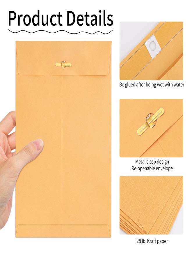 ARPOVIST 50 Pcs 5 x 7.5 Inch Small Manila Clasp Envelopes, 28 lb Kraft Paper Yellow Envelopes with Metal Clasp and Gummed Seal for Mailing, Office, School, and Home Use - Image 4