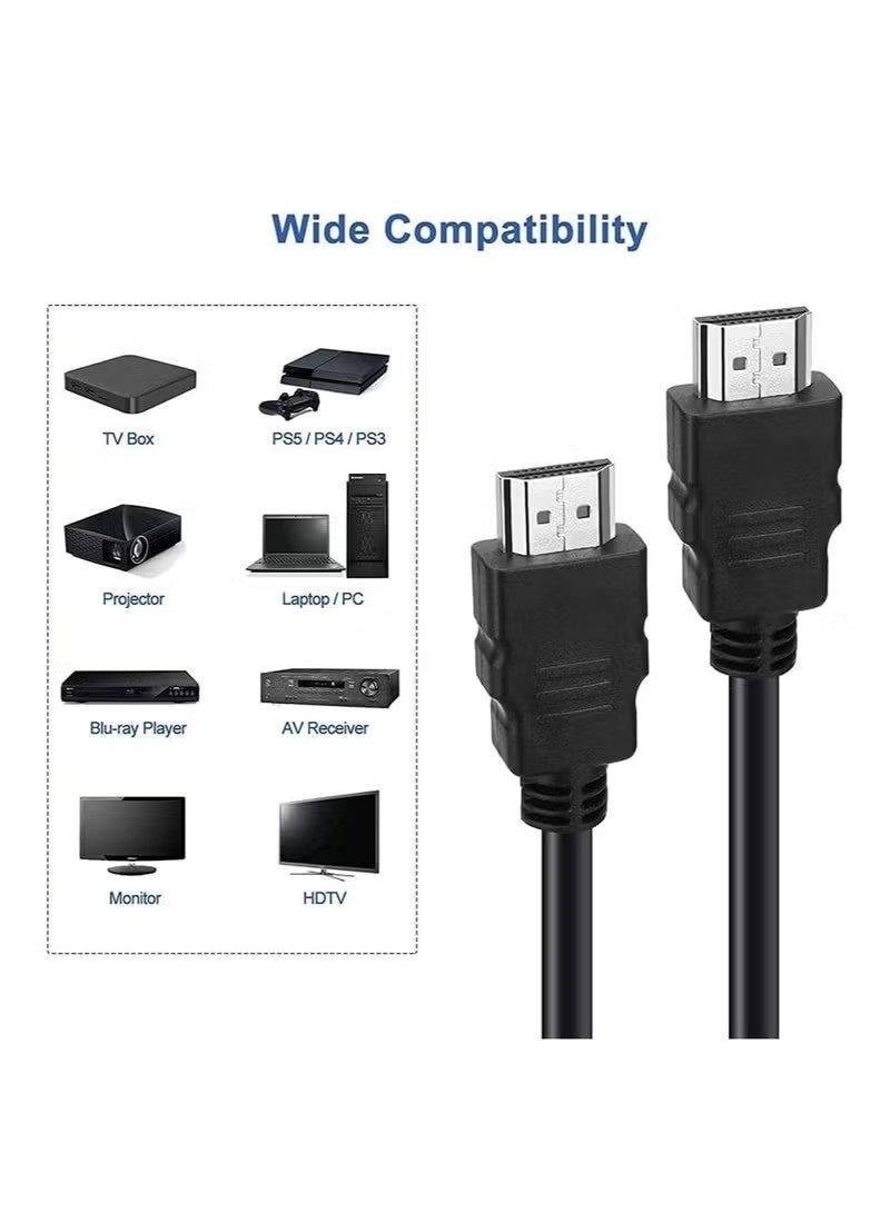 بي إس4 كابل HDMI ثلاثي الأبعاد عالي السرعة بطول 1.5 متر متوافق مع PS5، PS4، الكمبيوتر، اللابتوب، XBox - Image 3