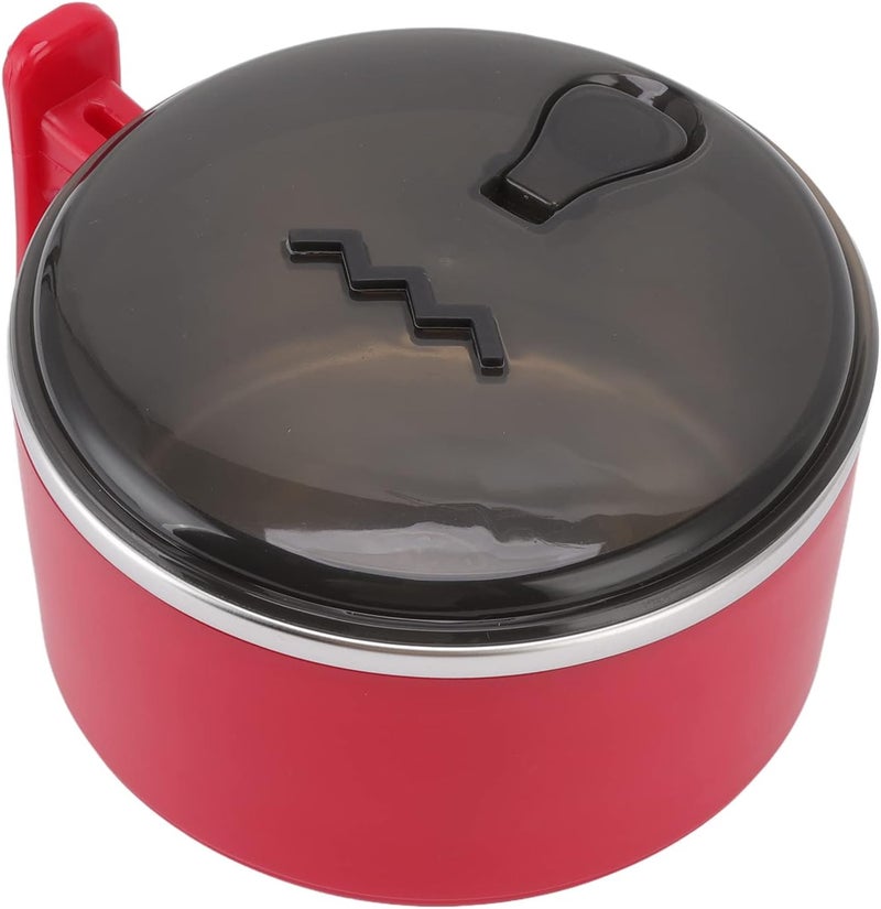 Ramen Cooker, Stainless Steel Insulated Large Capacity with Lids Stand Design Ramen Noodles Bowl Ramen Bowl for Apartment Home Office Lunch (Red) - Image 5
