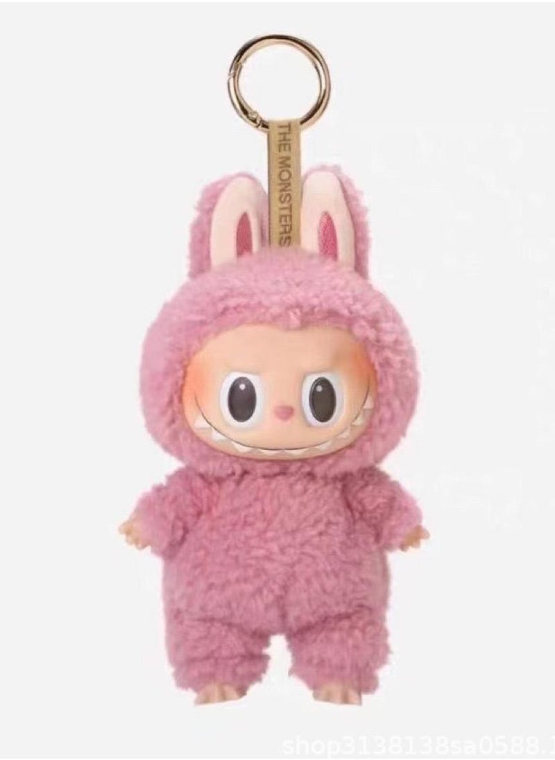 LABUBU Labubu 1st Generation Bunny Keychain – Cute Plush Bag Charm for Kids & Adults (pink)  - Image 1