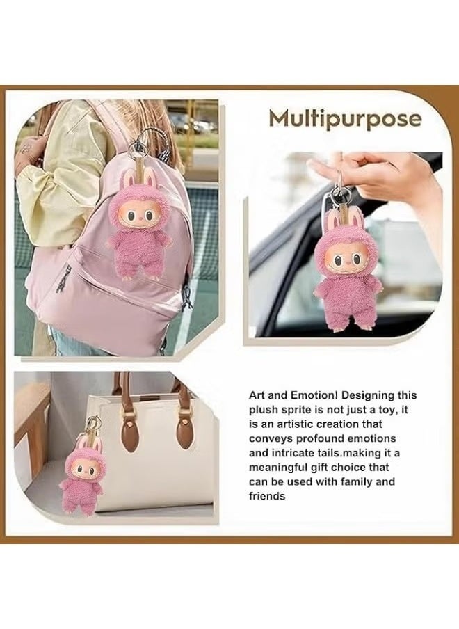 LABUBU Labubu 1st Generation Bunny Keychain – Cute Plush Bag Charm for Kids & Adults (pink)  - Image 2