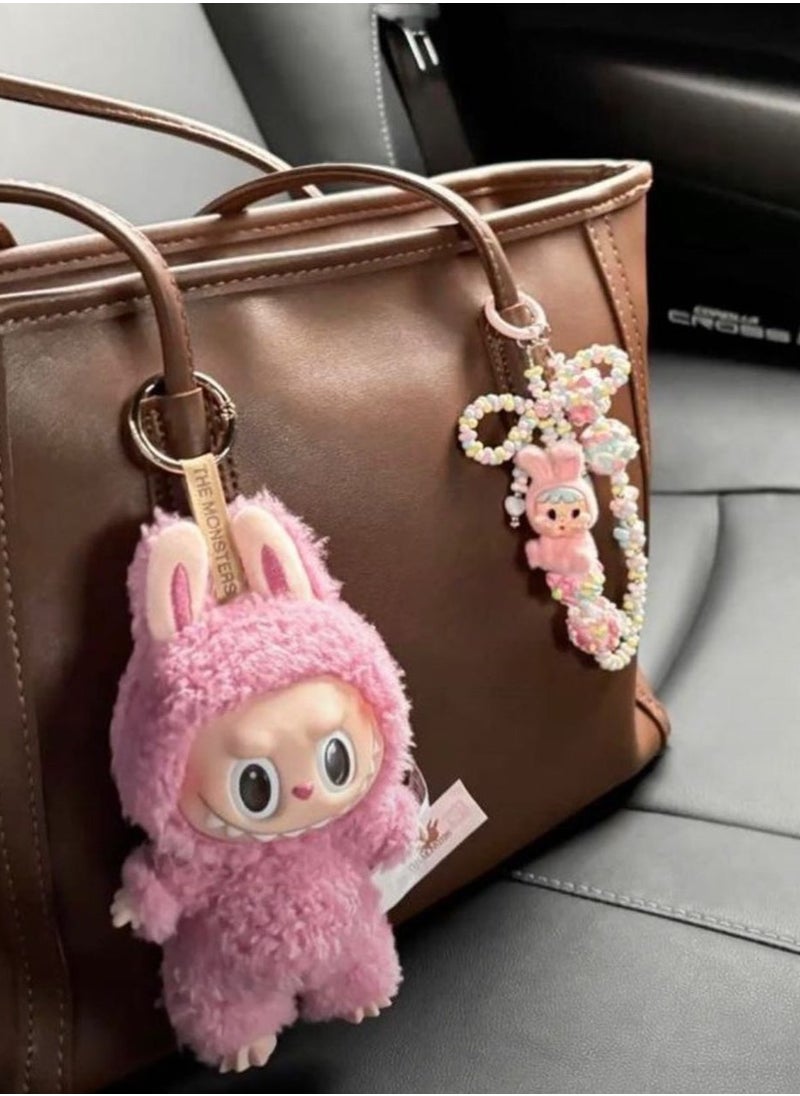LABUBU Labubu 1st Generation Bunny Keychain – Cute Plush Bag Charm for Kids & Adults (pink)  - Image 5