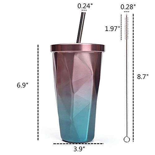 STORE 2508 480ML Vacuum Insulated Travel Stainless Steel Flask Tumbler with Steel Straw and Lid Hot and Cold Sipper (Black) - Image 5