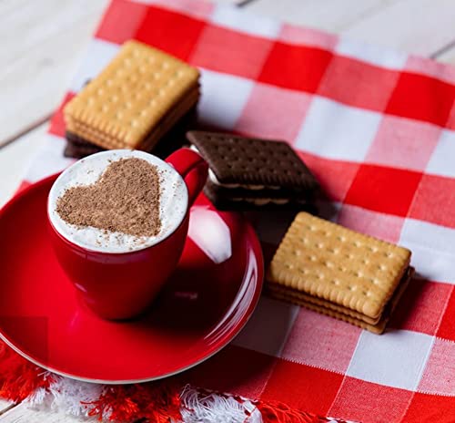 Furimuk KaKuta Valentines Day Cookie Stencils Coffee Cake Templates Decoration20 Pcs Reusable Heart Love Powder Sieve Template for Coffee Cake Stencils Decorating Baking Painting Mold Tools - Image 3