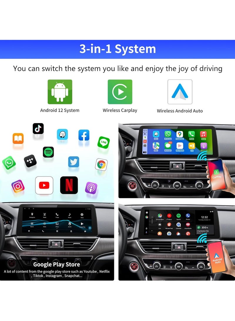 Raymos 12.3 inch Honda Car Stereo  Honda Accord 2018-2022  Android Screen Support Apple Carplay Android Auto Wireless 4GB RAM Fast Interface included 4G Wifi USB QLED ( 1280x720 ) - Image 2
