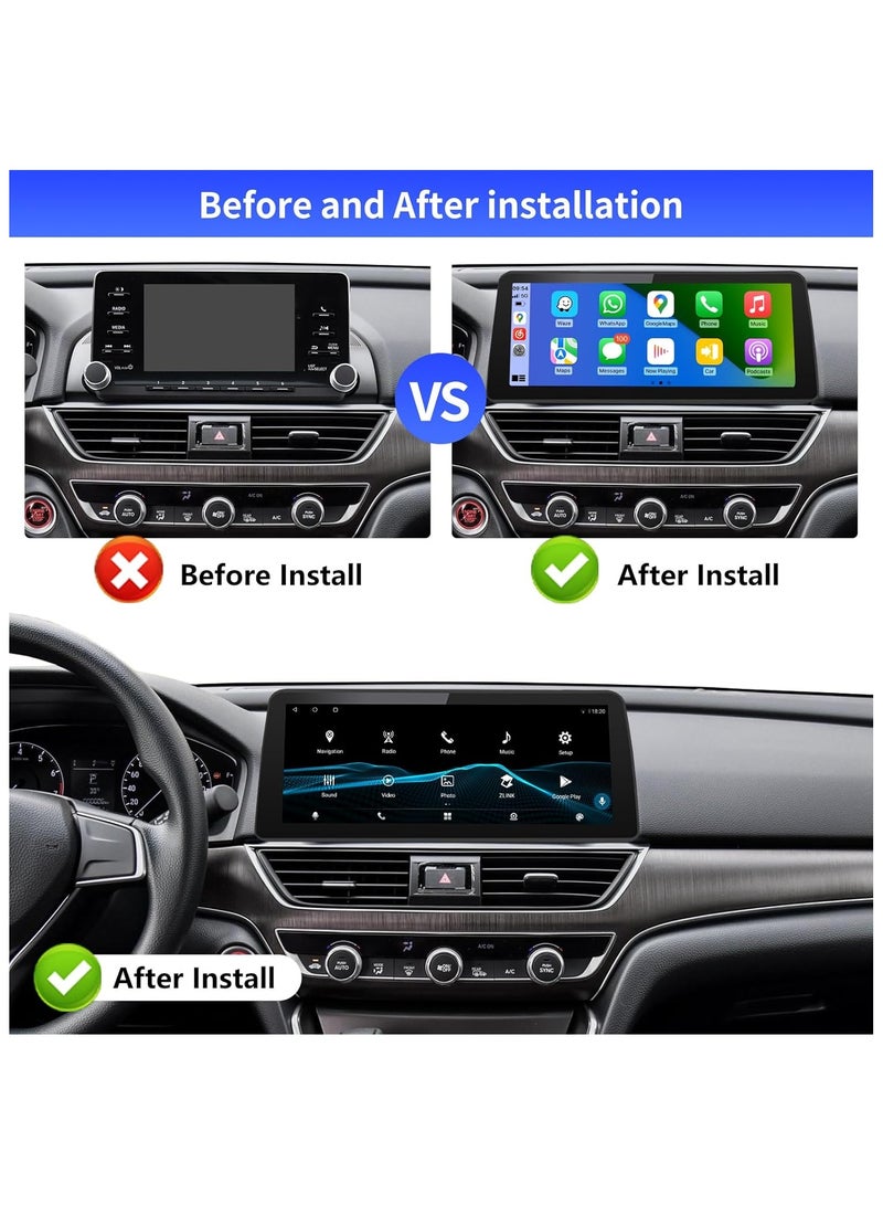 Raymos 12.3 inch Honda Car Stereo  Honda Accord 2018-2022  Android Screen Support Apple Carplay Android Auto Wireless 4GB RAM Fast Interface included 4G Wifi USB QLED ( 1280x720 ) - Image 4