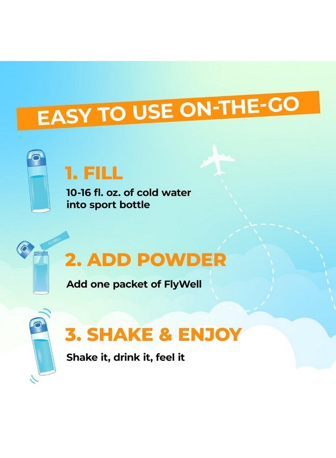 FlyWell Travel Vitamin Tonic for Flight, Jet Lag, Hydration, Circulation, Digestion & Immune Support, Promotes Calmness, Electrolyte Powder, Travel Essentials, Passion Fruit Tangerine, 15 Sticks - Image 3