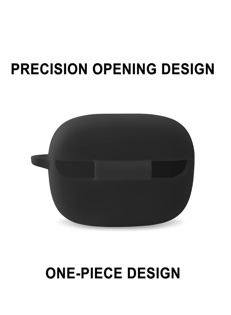 1pcs Silicone Case for JBL Wave 200TWS Shockproof Scratch-Resistant Silicone Case with Carabiner (Black)  - Image 1