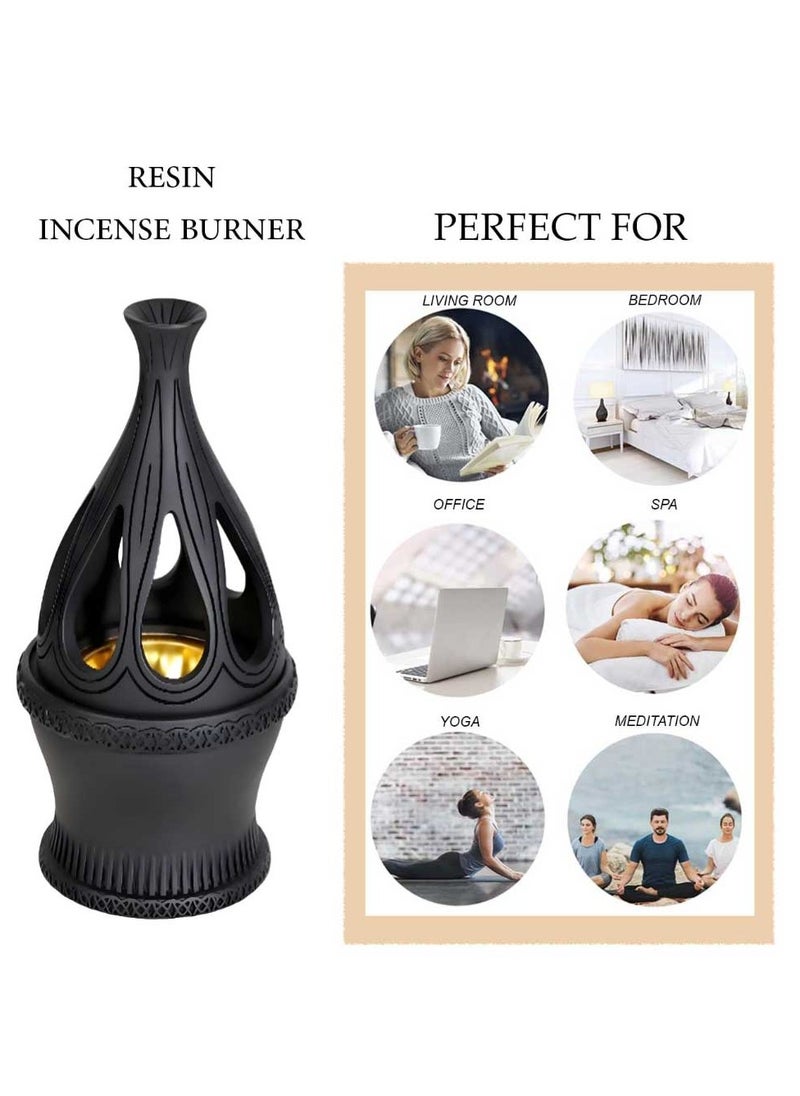 Bakhoor BoSidin Elegant Arabian Style Resin Incense Burner, Bakhoor Oud Holder with Metal Tray Censer for Yoga, Aromatherapy, Bedroom, Home & Office  - Image 3