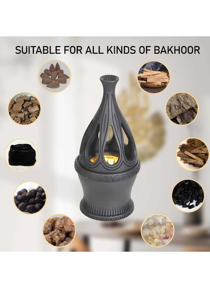 Bakhoor BoSidin Elegant Arabian Style Resin Incense Burner, Bakhoor Oud Holder with Metal Tray Censer for Yoga, Aromatherapy, Bedroom, Home & Office  - Image 2