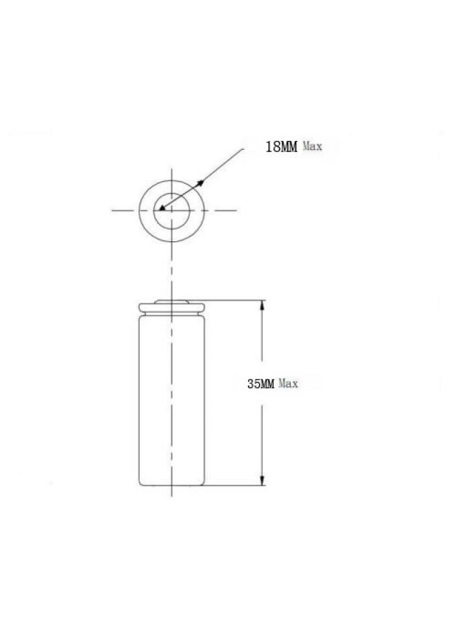 BTBAI - 2X 18350 Battery For 3.6 3.7V Li-Ion Top Flat Rechargeable Led Torch Flashlight Laser Pointer Pen - Image 1