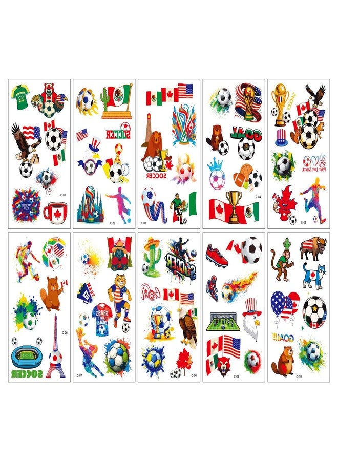 MayooJepic 2026 World Cup Temporary Tattoos, 10 Sheets USA Canada Mexico Soccer Tattoos for Men Women Teens, Waterproof Football Gifts Face Body Tattoos for World Cup 2026 Party Favors, Sports Game Decorations - Image 4