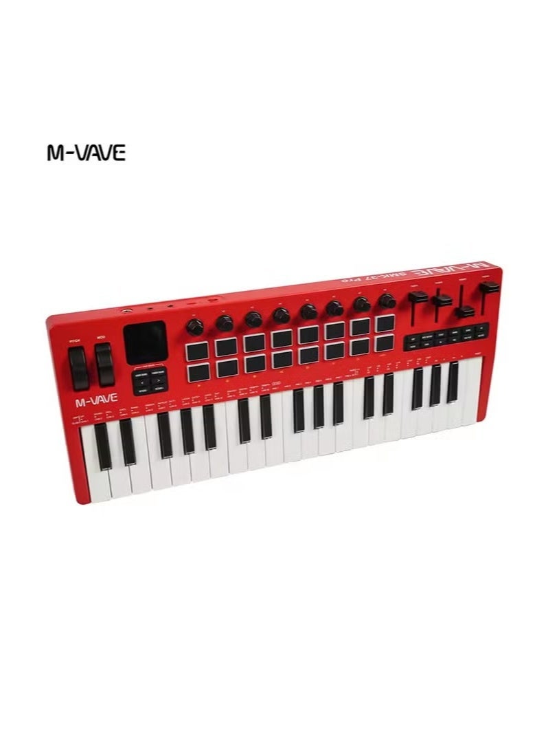 M-vave SMK-37 PRO 37-Key Portable MIDI Keyboard 16 RGB Pads 4 Faders 8 Encoders Built-in Legendary DX-7 FM Synth Engine - Image 2