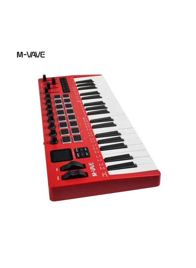 M-vave SMK-37 PRO 37-Key Portable MIDI Keyboard 16 RGB Pads 4 Faders 8 Encoders Built-in Legendary DX-7 FM Synth Engine - Image 3