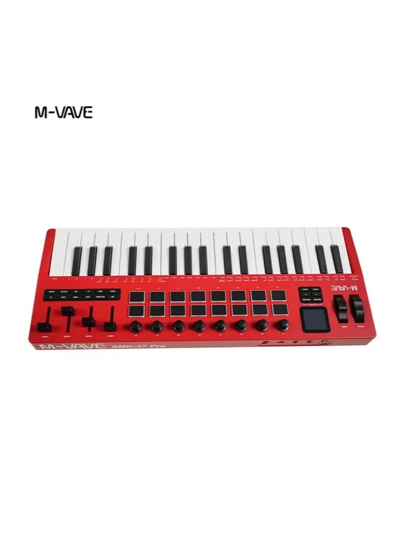 M-vave SMK-37 PRO 37-Key Portable MIDI Keyboard 16 RGB Pads 4 Faders 8 Encoders Built-in Legendary DX-7 FM Synth Engine - Image 4