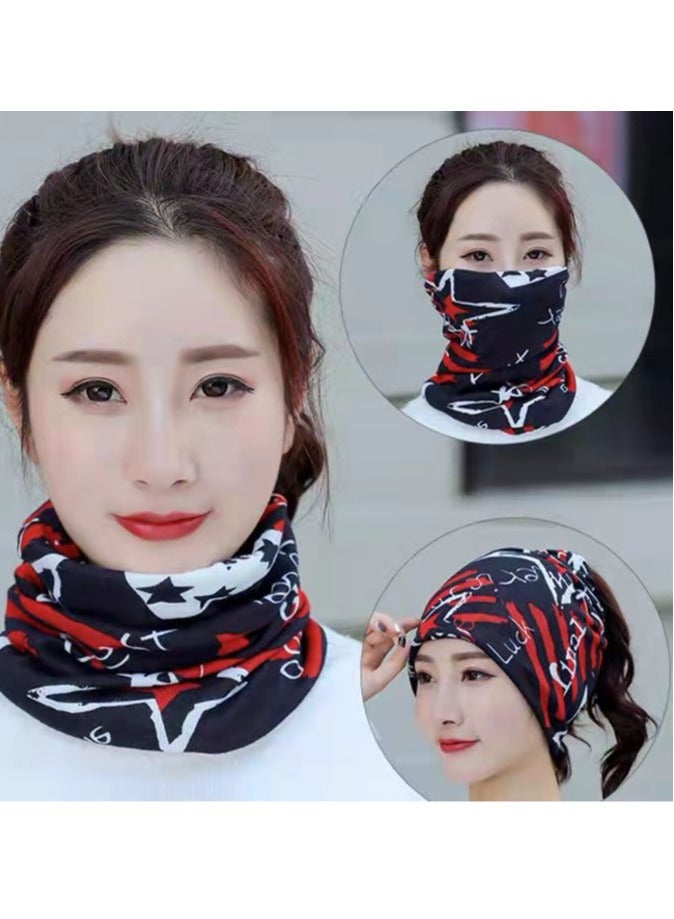 AROAQ Women Casual Beanies Hat, Autumn And Winter Comfortable Twist Hat Bib For Women, Soft Stretchy Women Knit Cap, Warm Neck Sheath Head Hat For Women Girls Teens,(Black Colorful)  - Image 2