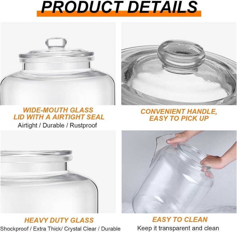 bellemax Pop Glass Jar and Container With Airtight Silicone Seal Lid, Glass Jars For Kitchen Storage, Food Storage Containers For Spices, Dry Foods, Honey, Aachar (1100ML, Set of 6) - Image 4