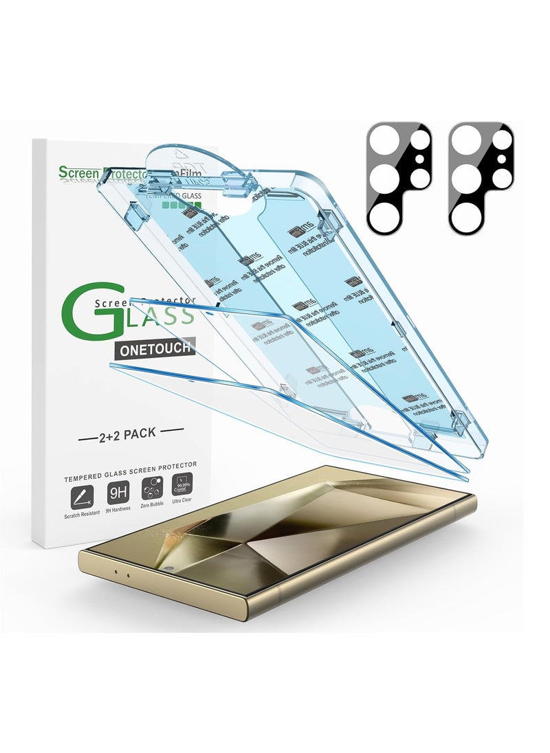 Amfilm amFilm OneTouch & cam for Samsung Galaxy S24 Ultra 6.8'' Screen Protector Tempered Glass (2+2 Pack) Case Friendly New  - transparent  - Image 1