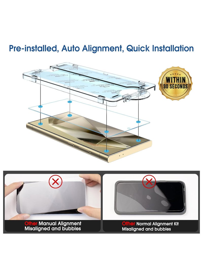 Amfilm amFilm OneTouch & cam for Samsung Galaxy S24 Ultra 6.8'' Screen Protector Tempered Glass (2+2 Pack) Case Friendly New  - transparent  - Image 4