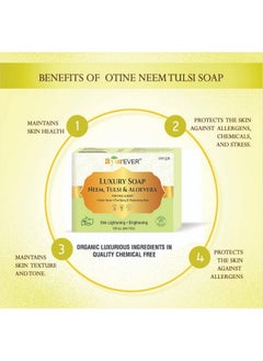 AYUREVER Neem Tulsi And Aloevera Luxury Soap For Women And Men 100 G  - Image 3