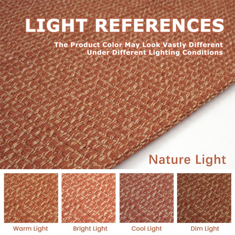 KOZYFLY Rugs for Entryway 3x5 ft Washable Area Rug Non Slip Rubber Backed Entry Rug Woven Indoor Door Mat Cotton Kitchen Rugs Floor Carpet for Entryway, Foyer, Backdoor, Orange/Tan - Image 3