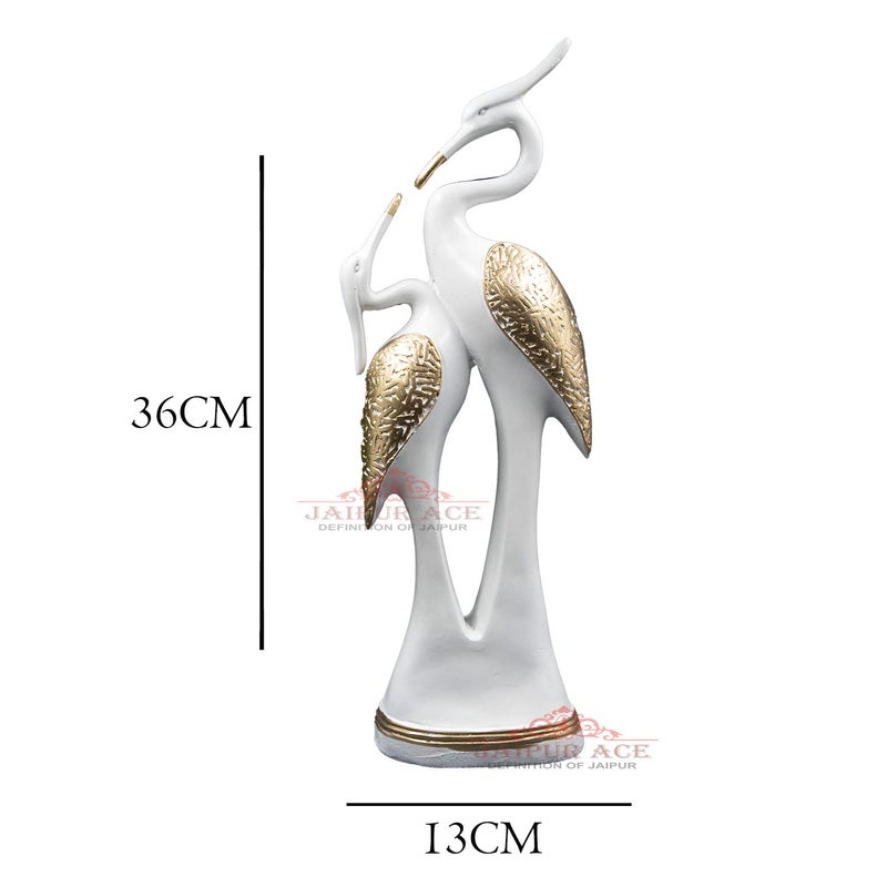 JAIPUR ACE JAIPUR ACE Resin Paradise Pair of Kissing Swan Couple Statue Sculptures Showpieces Creative Abstract Design Art Figurine for Home Living Room Decorative Display Kissing Swan White  - Image 4