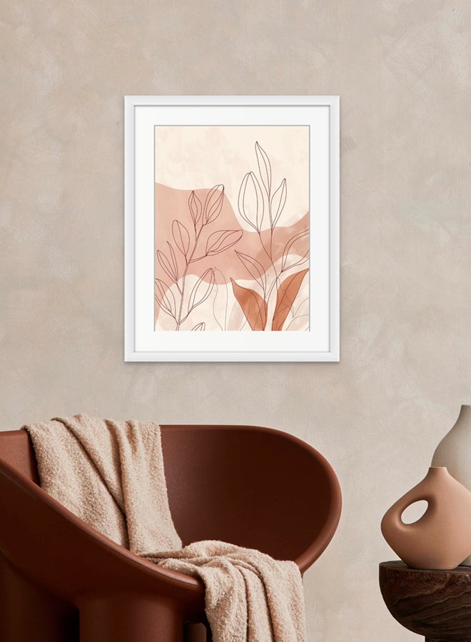Art Decor Art Decor Minimalist Boho Abstract Art in Terracotta Brown with Matboard Wall Art Framed Fine Art Wall Décor for Living Room Bedroom Dining Room Office Gifting  - Image 2