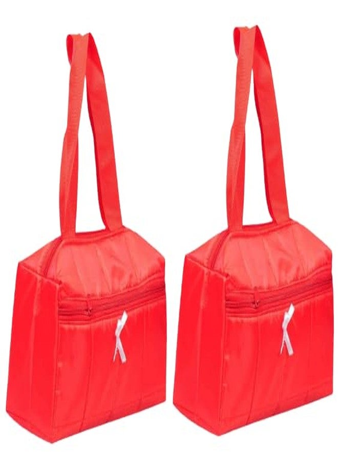SuneshCreation Pack of 2 Red Nylon Travel Women's Casual Handbag/Shoulder Bag - Image 1