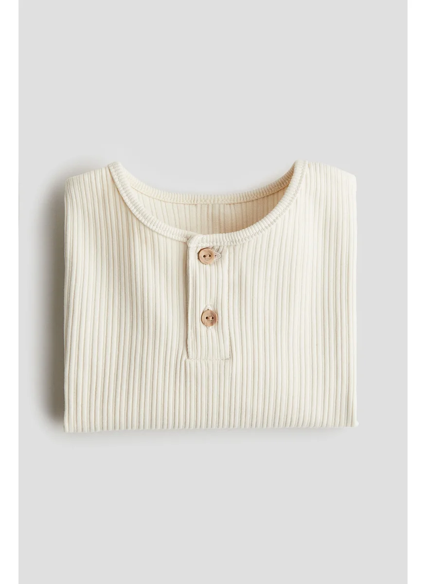 H&M Ribbed Henley Top