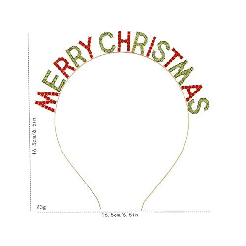 Soochat أطواق رأس سوكشات عيد الميلاد المرصعة بالأحجار الكريمة، أطواق شعر كريستالية لعيد الميلاد، إكسسوار رأس لحفلات عيد الميلاد للنساء والفتيات - Image 2