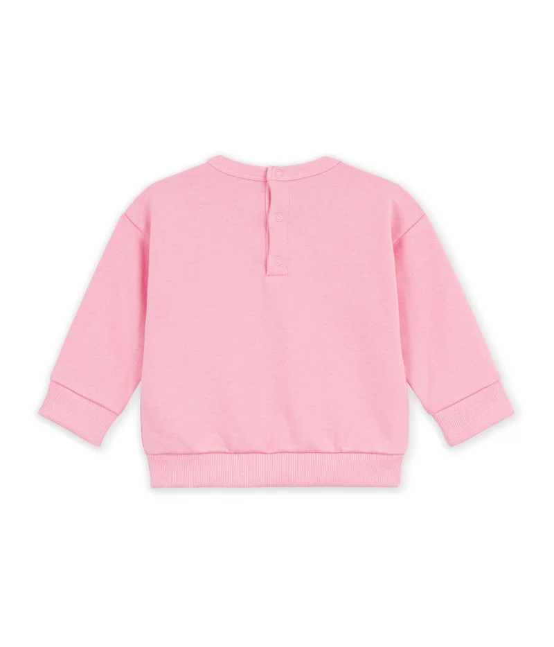 Petit Bateau Babies' Plain Cotton Sweatshirt With A Printed Logo