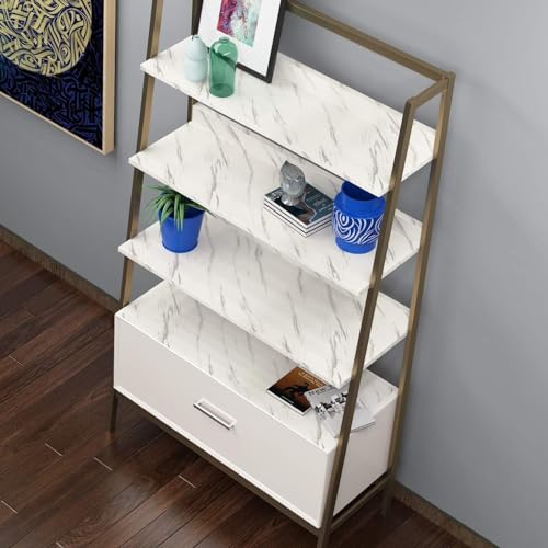 VYOOx Marble Wallpaper Peel and Stick Waterproof Wallpaper for Home Kitchen Countertop Cabinet Furniture Oil Proof Kitchen Stickers (4, White (2 Ft X 6.5 Ft)) - Image 5