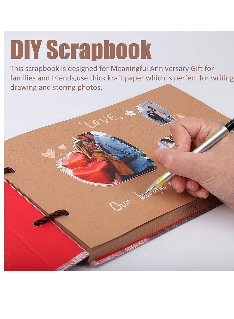 Barakah Our Adventure Book Pixar Up Handmade DIY Family Scrapbook Photo Album Expandable 11.6x7.5 Inches 80 Pages with Storage Box Accessories Kit - Image 2