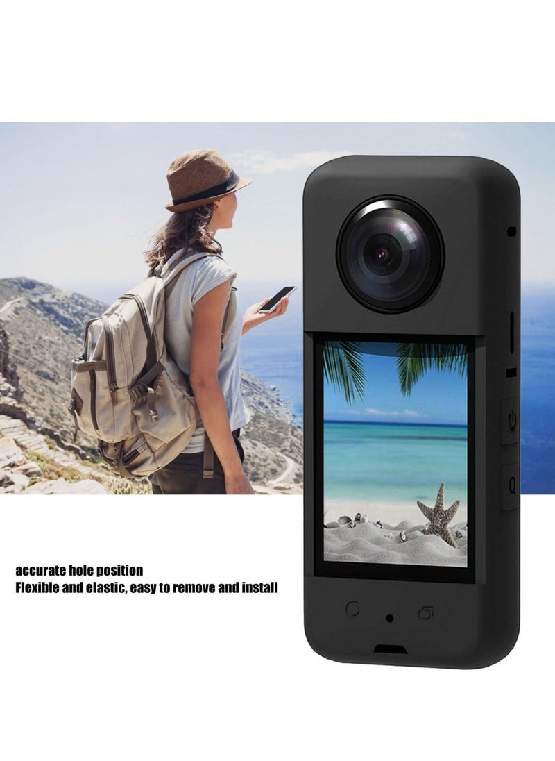 Generic - Action Camera Accessories Kit compatible with Insta360 ONE X3/Protective Camera Housing Frame w/1/4" Thread Adapter/Silicone Protective Case/Lens Cap/Screen Protector - Image 1