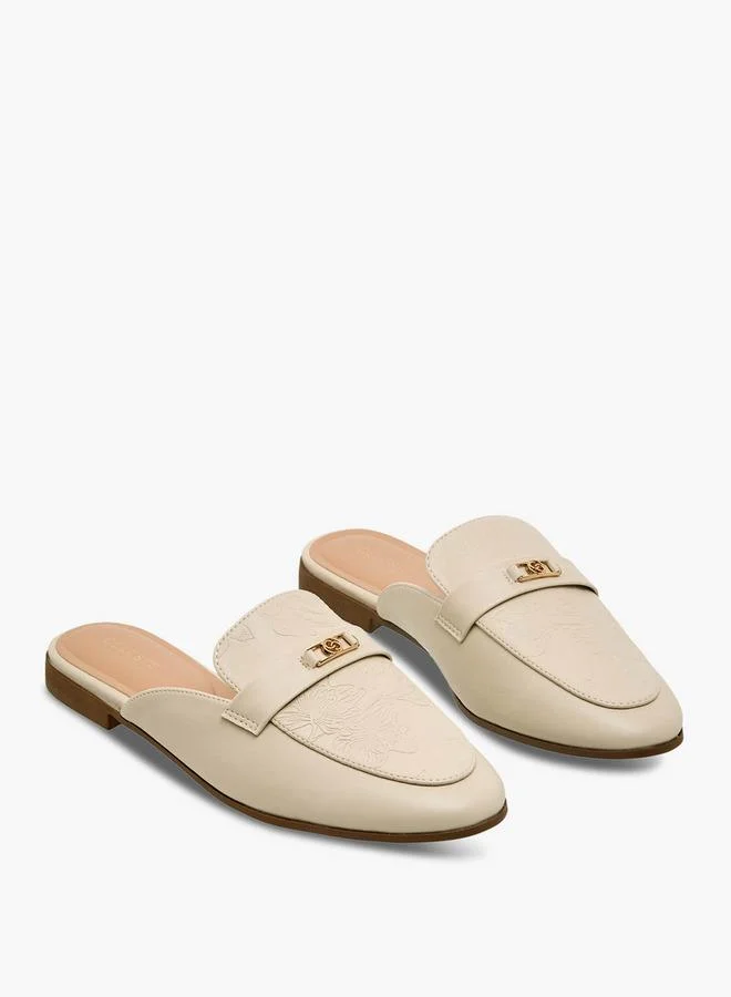 سيليست Women Floral Embossed Mules