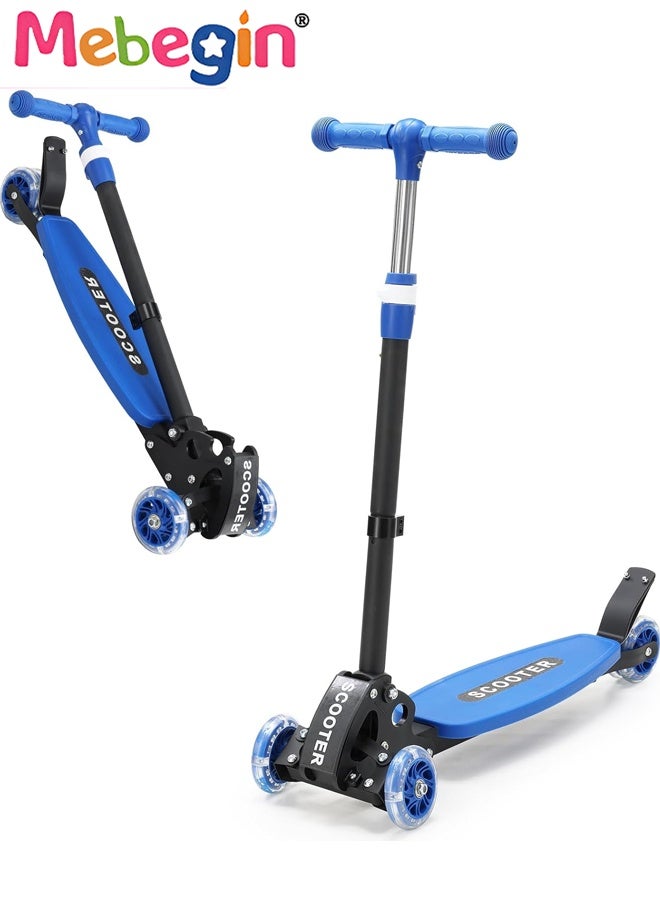 MEBEGIN Kids Kick Scooter, Foldable 3 Wheel Scooter with 3 Adjustable Height, Extra-wide Deck for Stability, No Installation Required, Ideal Gift for Kids Aged 3-7 - Image 1