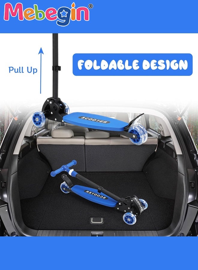 MEBEGIN Kids Kick Scooter, Foldable 3 Wheel Scooter with 3 Adjustable Height, Extra-wide Deck for Stability, No Installation Required, Ideal Gift for Kids Aged 3-7 - Image 4