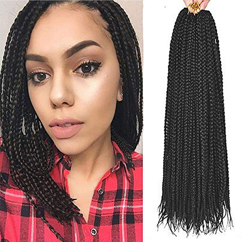 16 Inch Box Braid Crochet HairCrochet Box BraidsCrochet Braids Box BraidsCrochet Box Braids Pre Looped1CM In Diameter 3X 100 Synthetic Hair Extensions132 Strands1B